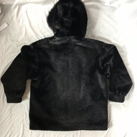 Vintage Charles Klein Black Faux Fur Hooded Jacket - Picture 8 of 15